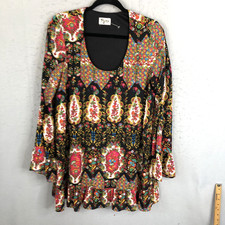 Show Me Your Mumu Top Womens L Bohemian Art Statement Loud Party Artsy Boho