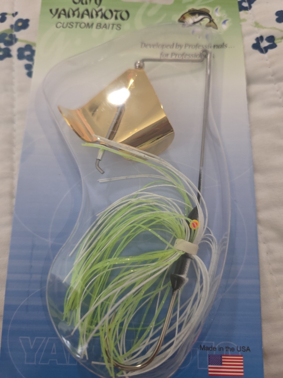 Gary Yamamoto Buzz Bait 1/4oz Gold and Chartreuse Premium Buzzbait Rare Antique - Image 3