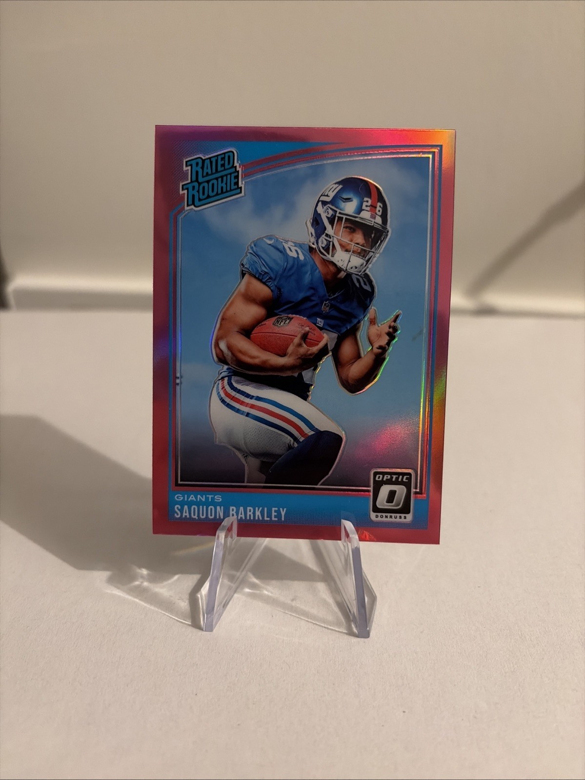 Saquon Barkley 2018 Panini Donruss Optic Pink Rated Rookie Parallel #156 RC