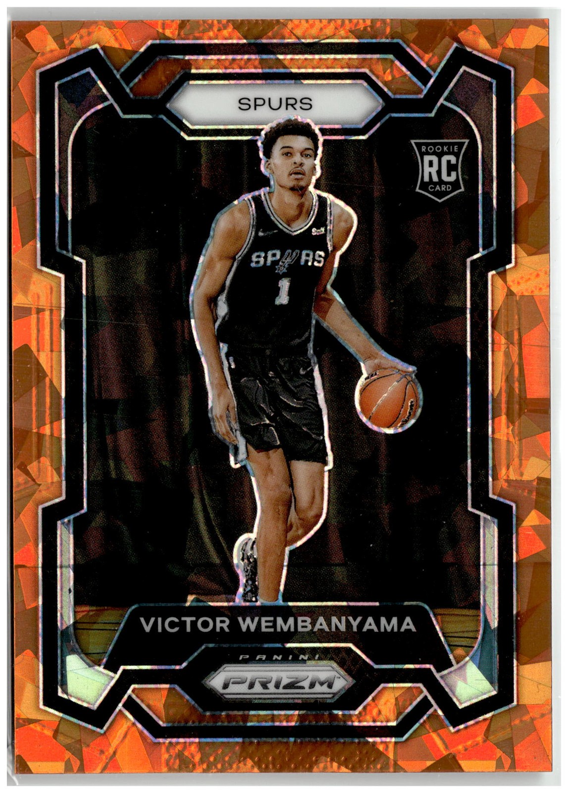 2023-24 Panini Prizm #136 Victor Wembanyama Prizms Orange Ice RC R12452