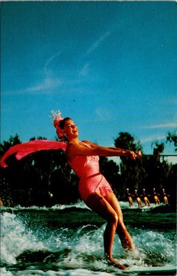 Winter Haven Florida Cypress Gardens Star Esther Williams on Skis Postcard 34075