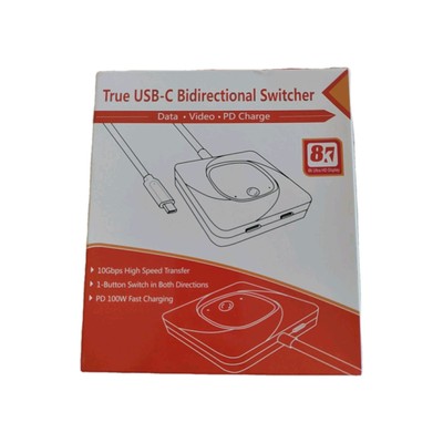 True USB-C Bidirectional Switcher, Data-Video-PD Charge. 8K Ultra HD Display.