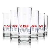 6X Plose Glas 0,2L Mineralwasser Stange Tumbler Becher GläSer Set Sprudel