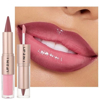 Erinde 2 in 1 Lipliner & Lipgloss, Shimmer Lip Gloss und Matter Samt Lip Liner,