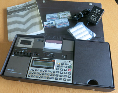 SHARP POCKET COMPUTER PC-1247 + CE-125 PRINTER/CASS. INTERFACE - RARE!