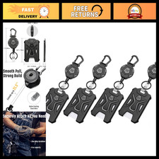 4 Pack Heavy Duty Retractable Badge Holder with Carabiner Keychain, 31.5" Reel