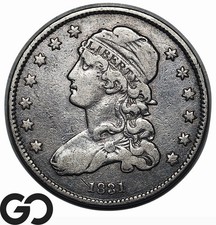 Quartier buste coiffé 1831, petites lettres, XF *rare*