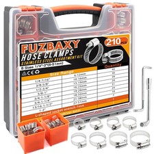 Worm Gear Hose Clamps 210PCS 1/4"-2" 6-51mm 304 Stainless Steel - Heavy Duty