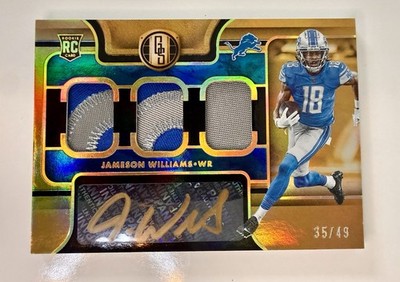 2022 Panini Gold Standard Jameson Williams Rookie Auto Triple Jersey RPA  /49