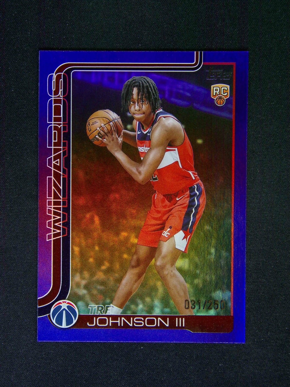 2025-26 Topps Flagship NBA Tre Johnson III #206 RC Rookie Purple Rainbow /250
