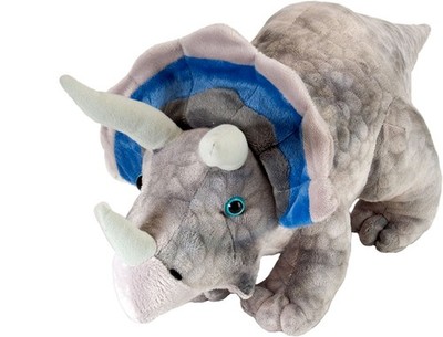 Wild Republic Kuscheltier Triceratops 26 cm grau stehend Dinosaurier Plüschdino
