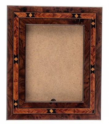 Small Selli Florence Rectangle Wood Photo Frame Inlay Marquetry Italy 4x5'' Used