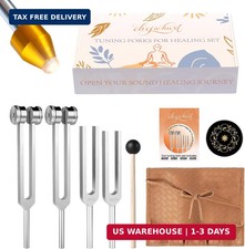 Tuning Forks for Healing 128Hz, 136.1Hz, 432Hz, 528Hz ,Medical-Grade Weighted 