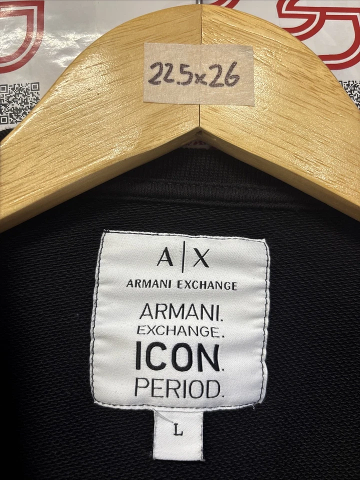 🔥Armani Exchange Embroidered AX Logo Pullover Sweatshirt Size L 22.5 x 26 - Image 2 of 4