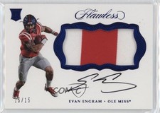 2017 Panini Flawless Collegiate Rookie Sapphire /15 Evan Engram Patch Auto 5w7