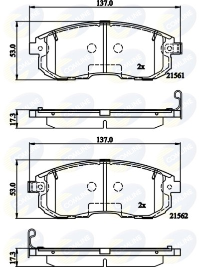 Front COMLINE CBP32202 Brake Pad Set, disc brake for INFINITI,NISSAN