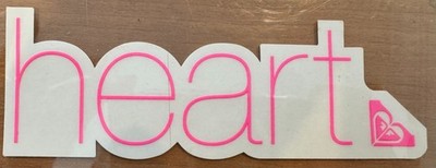 ROXY HEART Surf Sticker Decal Pink White New from California Huntington Beach