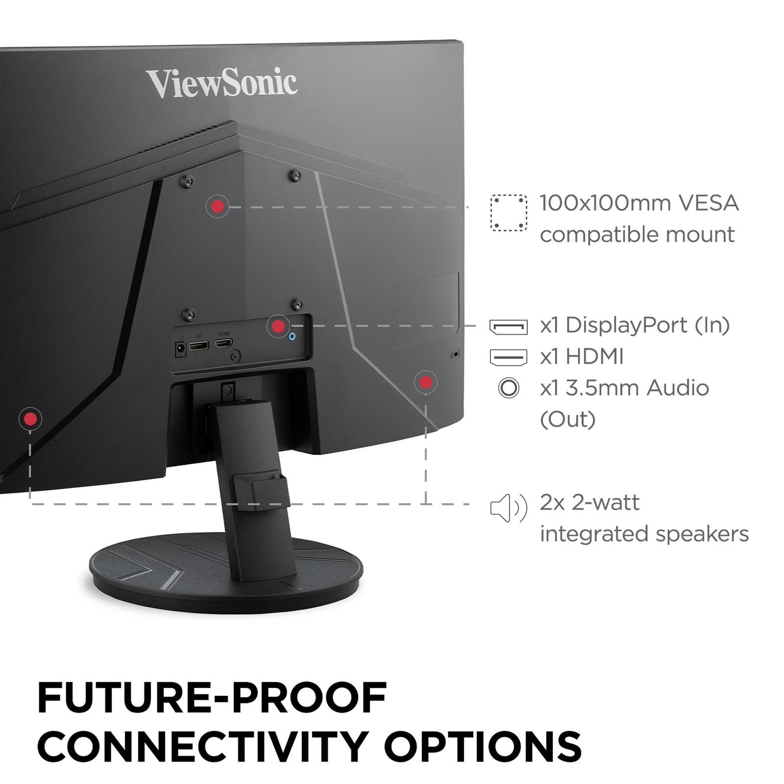Monitor curvo ViewSonic VA2416C 24" FHD con frecuencia de actualización variable (CR), imagen 8