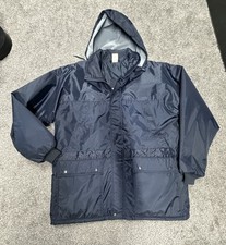 Men’s Work Wear Waterproof Jacket Rain Coat Size XL with Hood NEW Navy