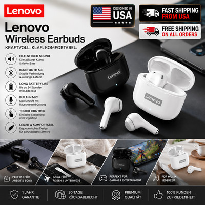 Lenovo LP40 Pro TWS Bluetooth 5.3 Earphones Ergonomic Wireless Headset Fast Pair