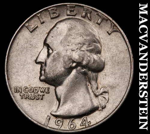1964-D Washington Quarter- Silver- Scarce Better Date No Reserve #J3756