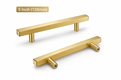 #ad #ad 5 Inch Gold Cabinet Pulls Brushed Brass Modern Drawer Handles Kitchen Hardware $86.99