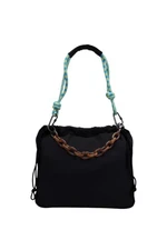 Rotunda Sant Hobo Bag Black, 10.21” x 12.6” x 4.7”, two interior pockets