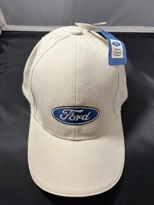 Licensed Ford Oval Tan Canvas Adjustable Slide Strap Back Cap Steam Cleaned