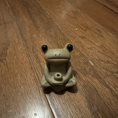 Zen Frog Desk Statue Figurine Sculpture Calming Toad Buddha Incense