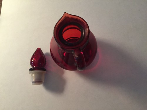 Vintage Avon Ruby Red Strawberry Bath Foam Empty Cruet Bottle Free Shipping - Picture 4 of 4