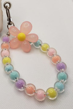 Cute Floral Beaded Phone Chain, Wrist Strap, Lanyard, Keychain, Bag Strap