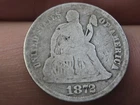 1872 P Seated Liberty Silver Dime- Philadelphia, Good Details