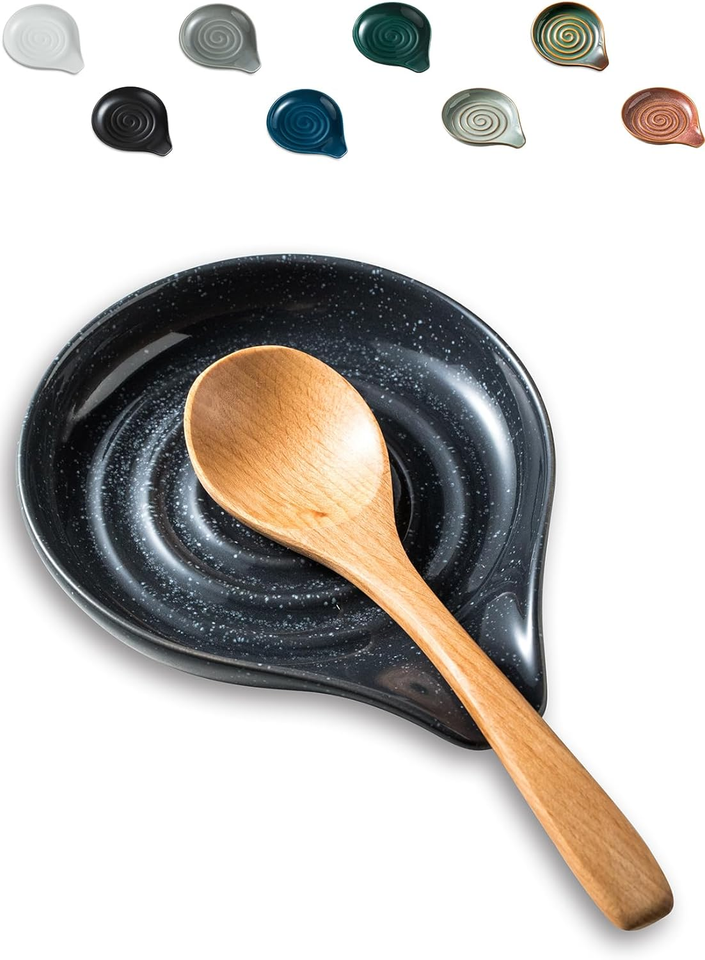 Spoon Rest for Stove Top, Ceramic Spoon Holder 5" Kitchen Spatula Rest