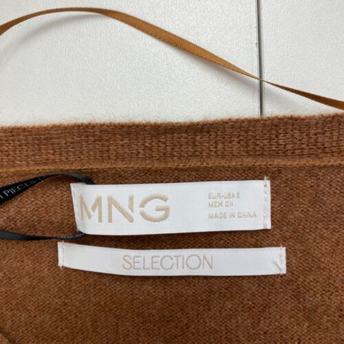 Mango MNG Women Brown 100% Cashmere Crew Neck Sweater Jumper Pullover Size S - Picture 4 of 10