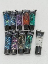 Bargain lot of 10 Iridescent Chunky Face Body Moon Glitter Gel Makeup
