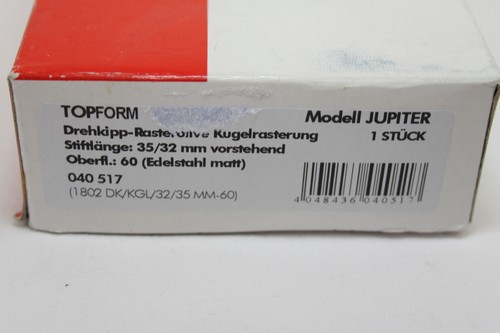 Topform Fesntergriff Jupiter Inox Mat Sitftlänge 35/32 MM Drehkipp - Bild 5 von 5