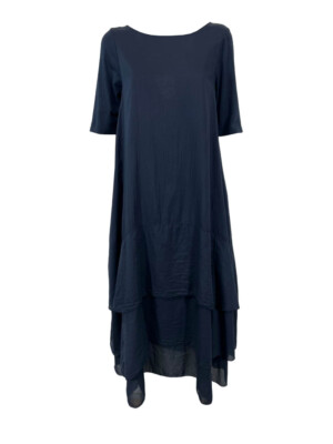 TREBARRABI Damen Kleid Voile Baumwolle ALBA MUSS 100% Baumwolle MADE IN ITALY