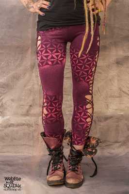 WEAVE LEGGINGS Heilige Geometrie Blume des Lebens Pixie Fee Psytrance Festival 