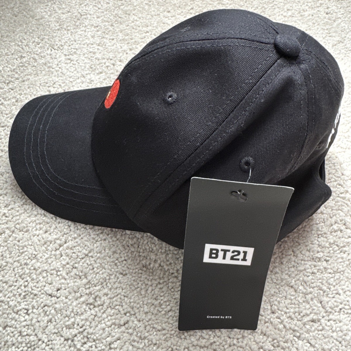 BT21 X FRAGMENT BTS CAP TATA BT 21 Mens Slideback Hat Black Size
