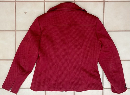 East 5th Quilted Jacket Womens Size 8P Red 3/4 Zip Front~Career Blazer W/Pockets - Picture 3 of 8