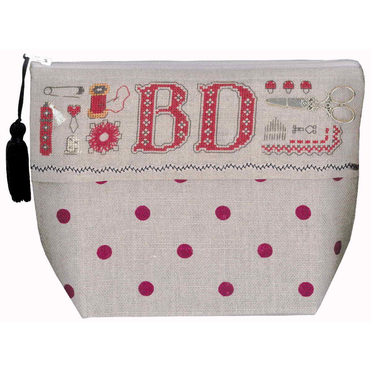Le Bonheur des Dames bag counted cross stitch kit ""Pochette Couture Initials"", 2