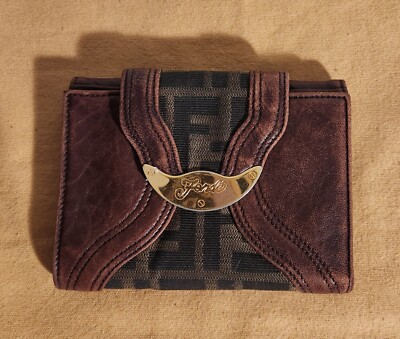 FENDI FF Zucca Bifold Spy Canvas Wallet | eBay