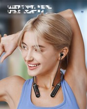 Neckband Headphones, Wireless Earbuds Sport Earphones With TF Card Slot  LED 