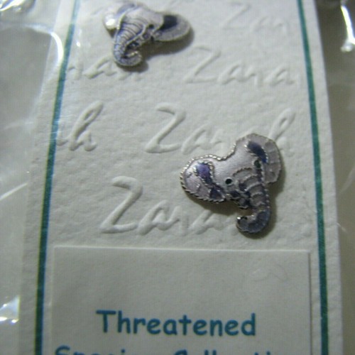 Orecchini Petite ZARA minacciati ELEFANTE africano post ARGENTO STERLING borchia DUMBO - Foto 5 di 6