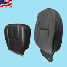 Driver Bottom & Top Leather Seat Cover Black For 2007-2014 Chevy Suburban Tahoe