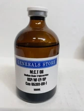 MCT Oil USP/NF (EP/BP) FCC KOSHER Amber 100ml Vial