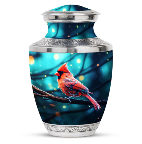 Grand oiseau cardinal grandes urnes uniques pour maman 200 pouces cubes - Photo 1 sur 7