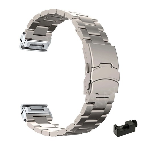 For Garmin Fenix 3 6X 7X Pro 5X Tactix 7 Titanium Metal Quickfit Watchband Strap - Picture 18 of 22