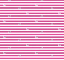 MATTEL BARBIE PINK WHITE STRIPE FABRIC 100 COTTON SEWING FABRIC CRAFT CLOTHING