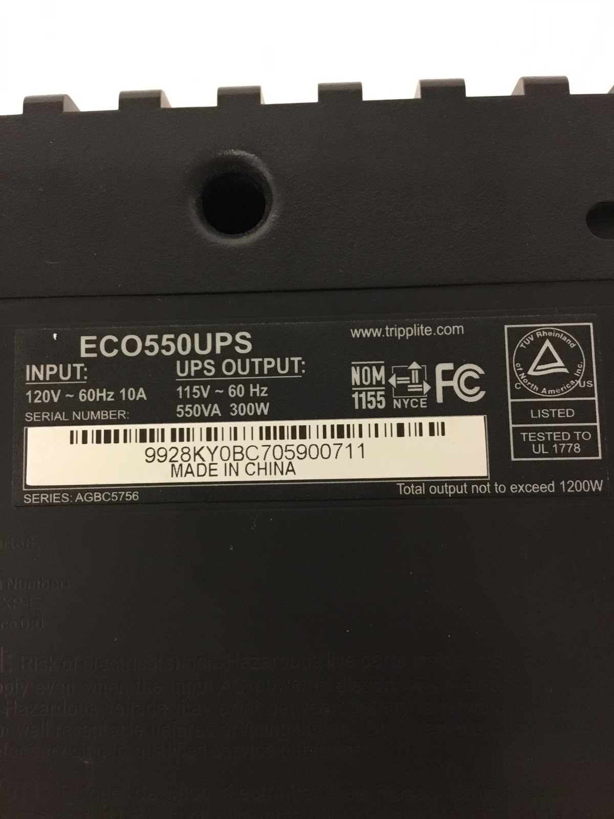 TRIPP LITE ECO550UPS 8 Outlets Uninterruptible Power Supply w/Cables, No Battery